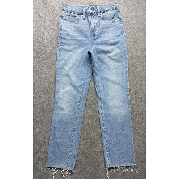 Madewell Jeans Womens 26 Light Wash The Perfect Vintage Raw Hem High Rise Ankle - Picture 2 of 16